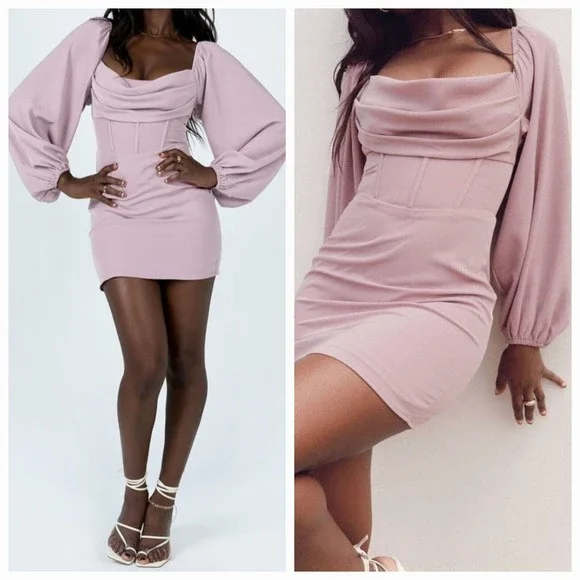 chinese dress ladies Princess Polly Women's Lukea Long Sleeve Minidress - White